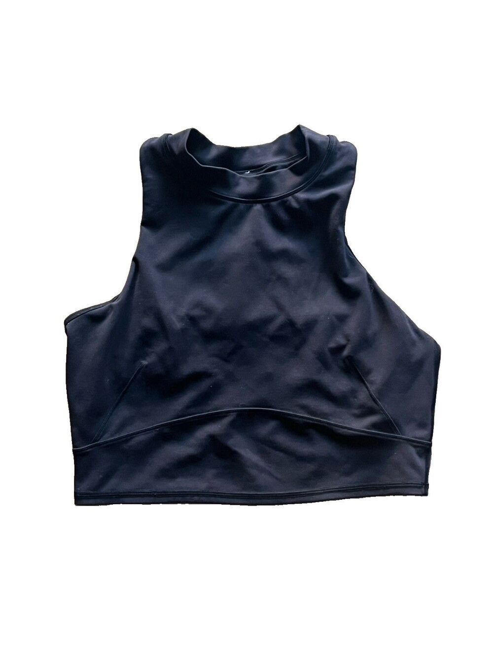 Lululemon Size 10 Everlux & Mesh Black Shelf Bra Yoga Sleek Crop Tank Top